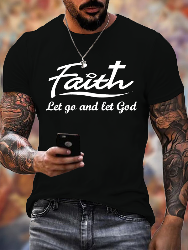 Man Of God Husband Dad Jesus God Christian Cotton T-Shirt