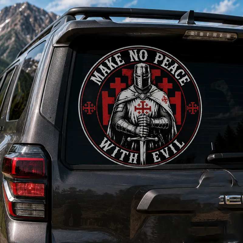 Car & Truck Vinyl Decals-Make No Peace with Evil