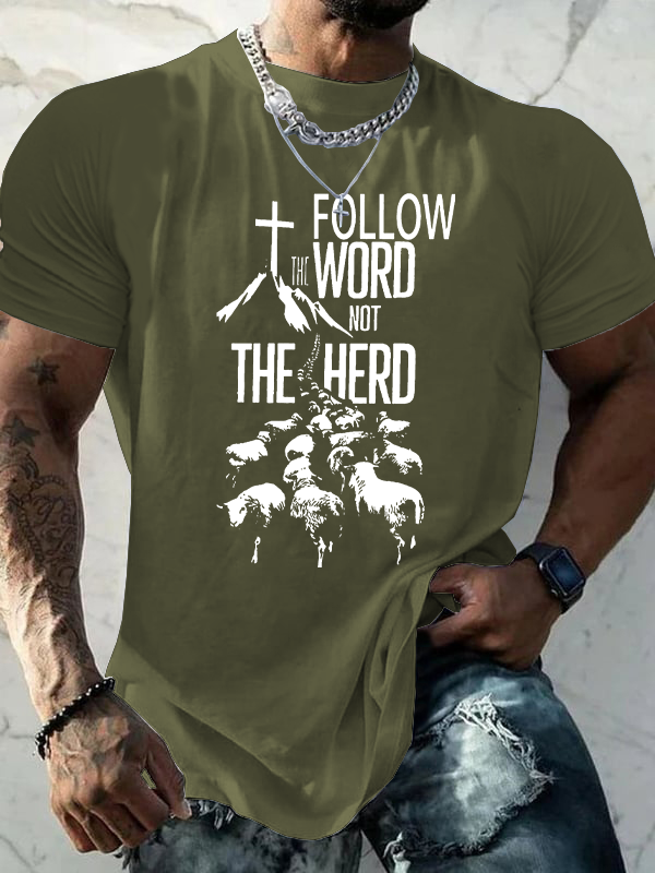 Follow The Word Not The Herd Christian Cotton T-Shirt
