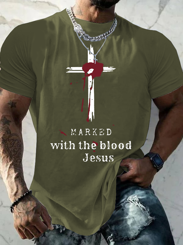 Marked With The Blood Jesus Christian Cotton T-Shirt