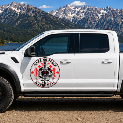 Car & Truck Vinyl Decals-Make No Peace with Evil
