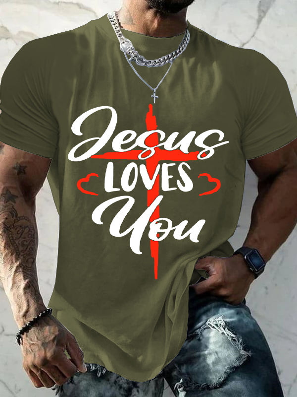 Jesus Loves You Christian Cotton T-Shirt