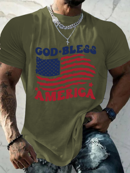 God Bless America Christian Cotton T-Shirt