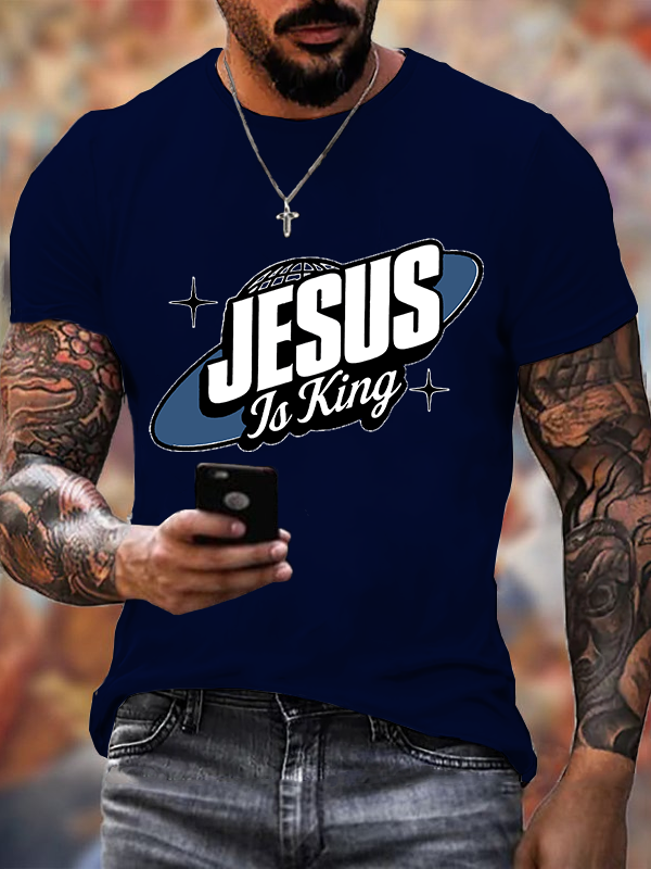 Jesus Is King Christian Cotton T-Shirt