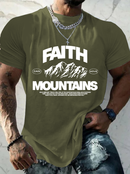 Faith Can Move Moubtains Christian Cotton T-Shirt