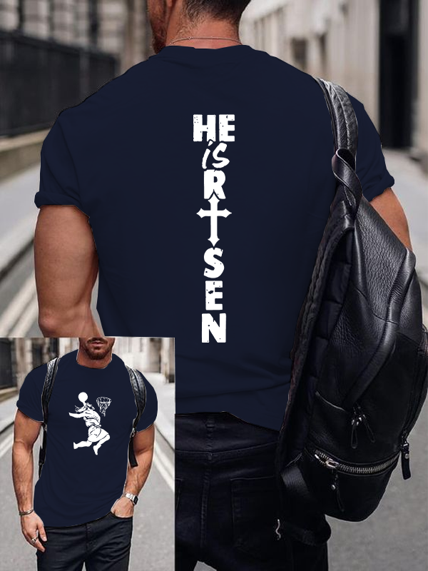 He Is Risen Christian Cotton T-Shirt