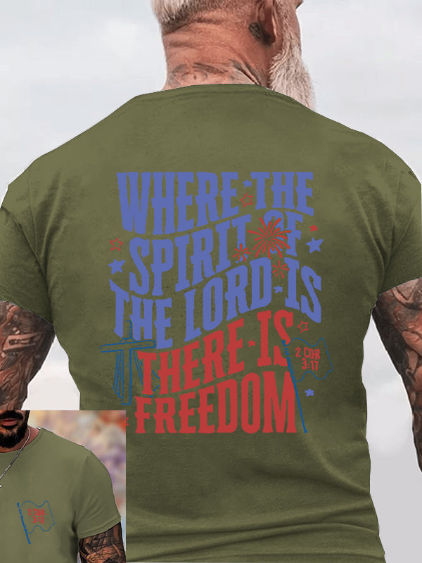 Where The Spirit Of The Lord Christian Cotton T-Shirt