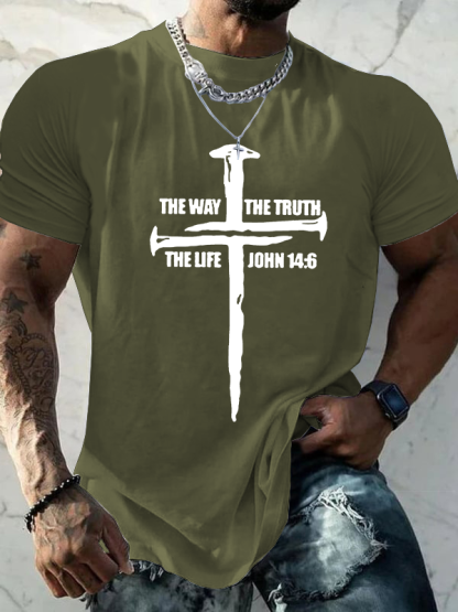 The Way The Truth The Life Christian Cotton T-Shirt