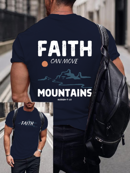 Faith Can Move Mountains Christian Cotton T-Shirt