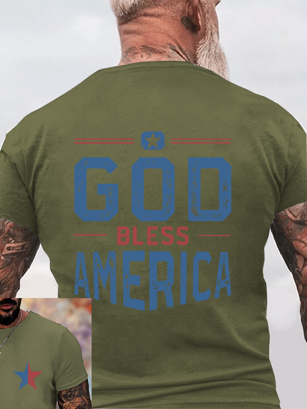 God Bless America Christian Cotton T-Shirt