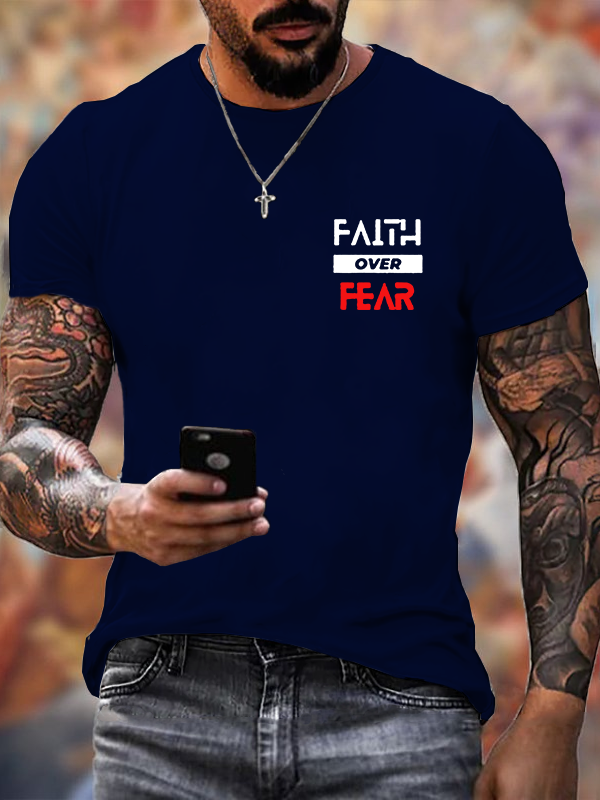 Faith Over Fear Christian Cotton T-Shirt