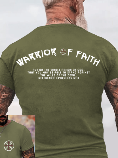Warrior of Faith Christian Cotton T-Shirt