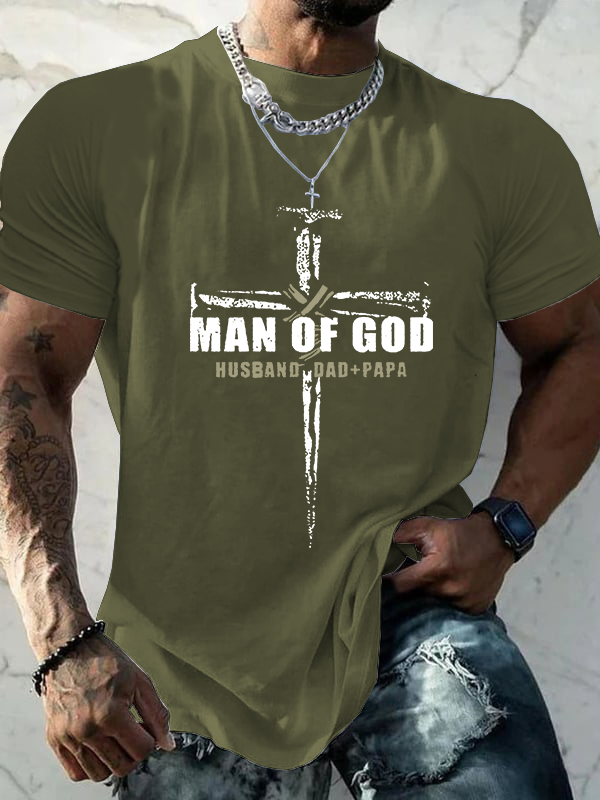 Man of God Christian Cotton T-Shirt