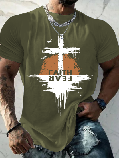 Faith Fear Christian Cotton T-Shirt