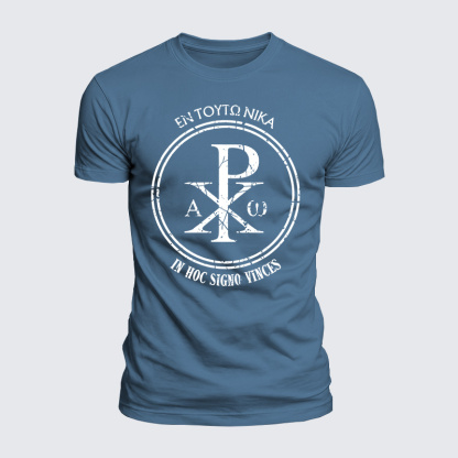 In This Sign Conquer Jesus God Christian  – Luxe Mercerized Interlock Cotton Tee