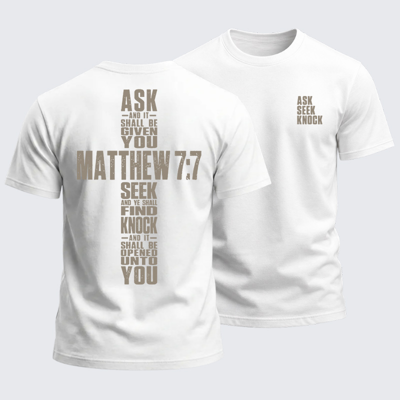 Heavyweight Cotton Tee - Matthew 7:7