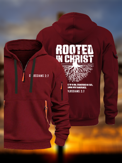 Rooted In Christ Jesus God Christian Zipper Hoodies