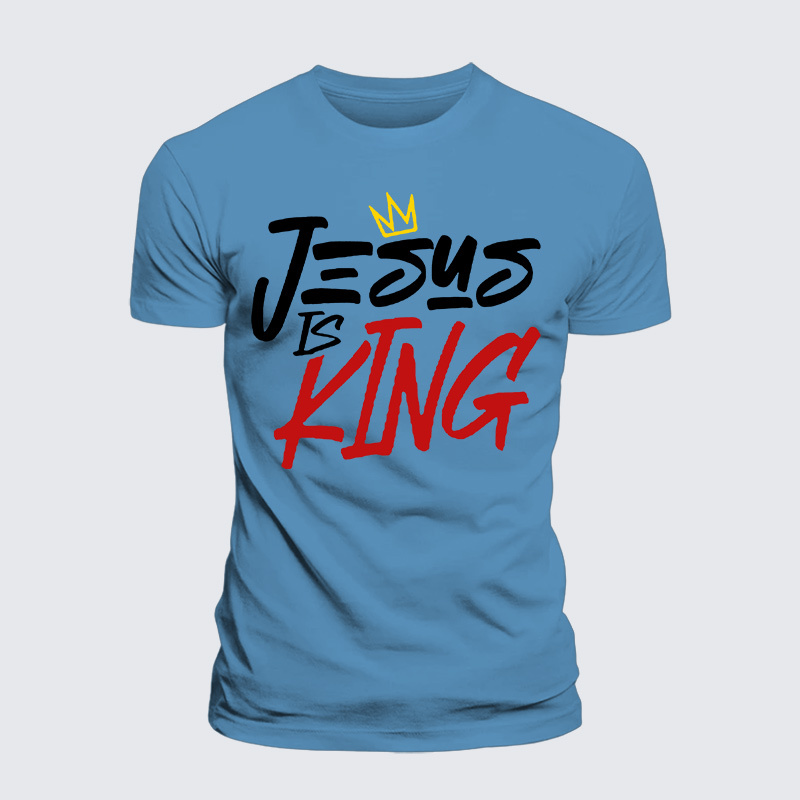 Jesus Is King Jesus God Christian Premium Mercerized Cotton Tee