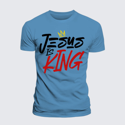 Jesus Is King Jesus God Christian Premium Mercerized Cotton Tee