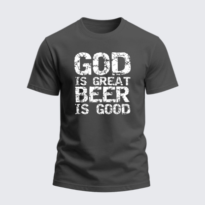Heavyweight Cotton Tee - God is Great Beer is Good