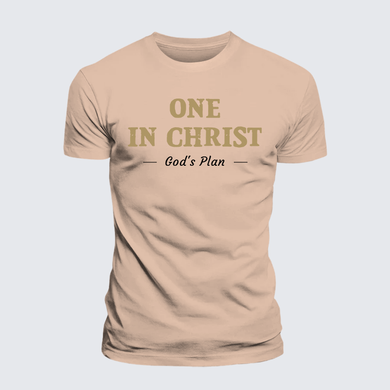 One In Christ Jesus God Christian Premium Mercerized Cotton Tee