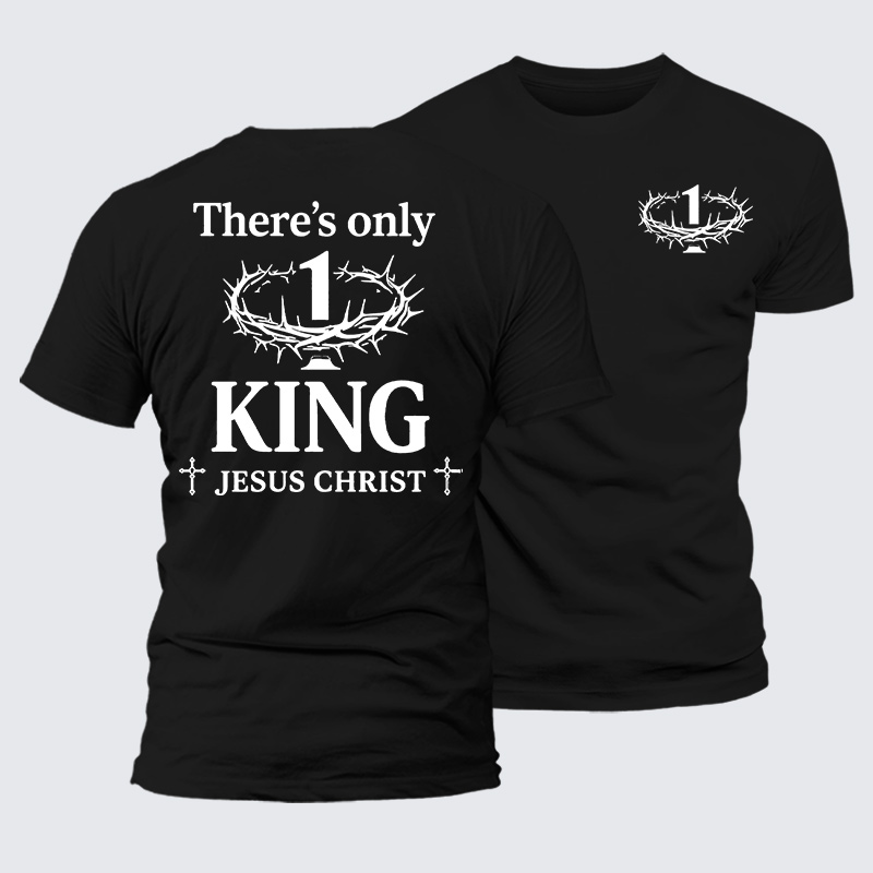 There's Only King Jesus God Christian Premium Mercerized Cotton Tee