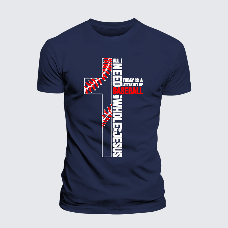 I Need Baseball And Jesus Jesus God Christian Premium Mercerized Cotton Tee