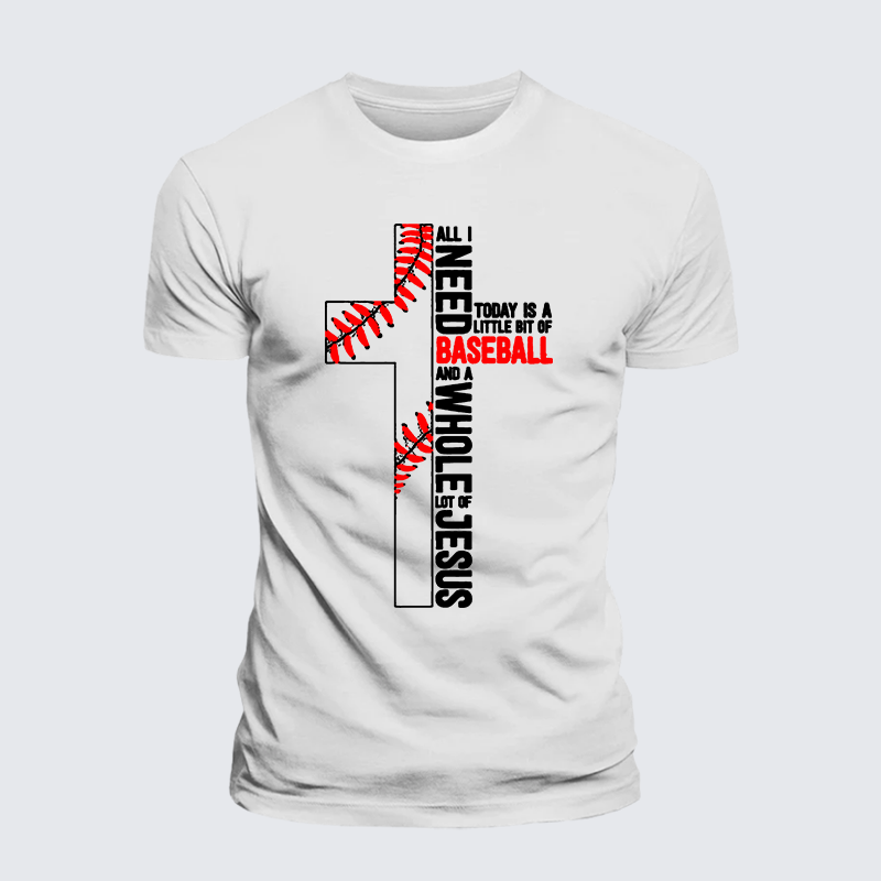 I Need Baseball And Jesus Jesus God Christian Premium Mercerized Cotton Tee