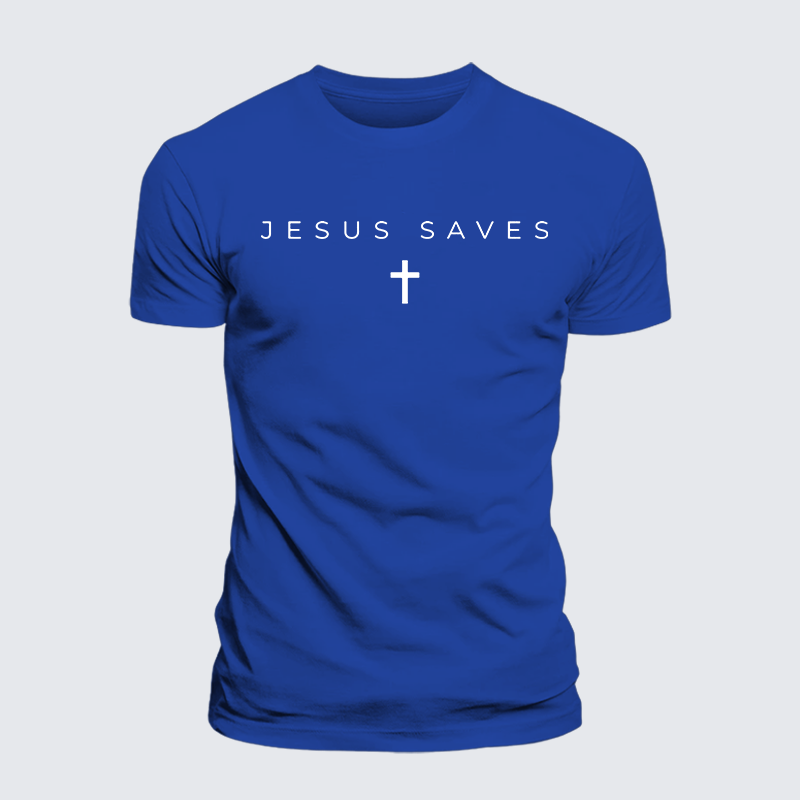 Jesus Saves Jesus God Christian Cotton T-Shirt