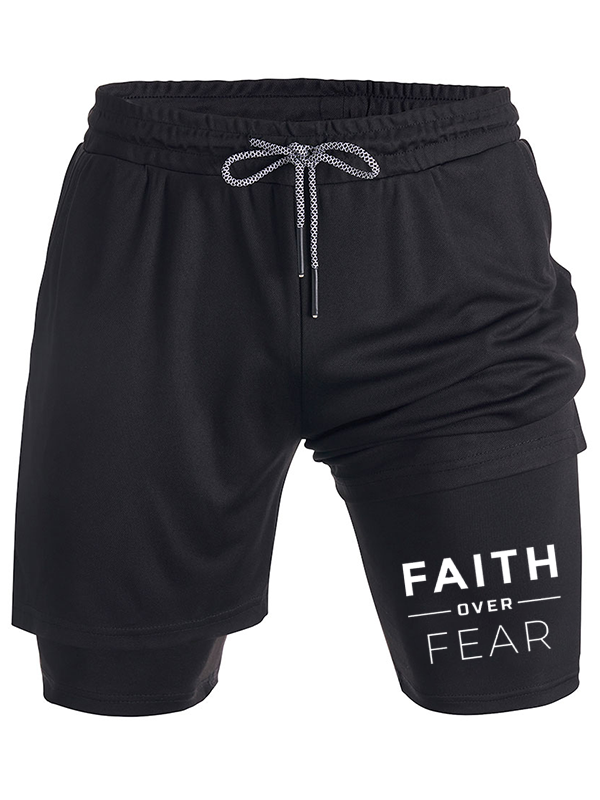 Faith Over Fear Christian Performance Shorts