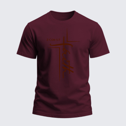 Heavyweight Cotton Tee - Faith 2 Cor 5:7
