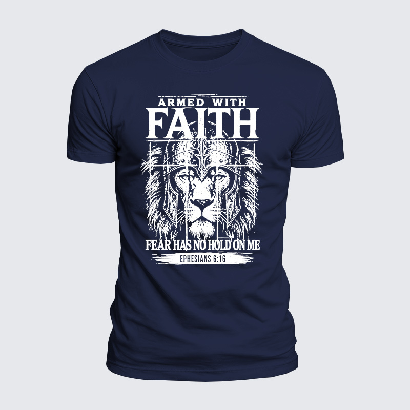 Armed With Faith Jesus God Christian  – Luxe Mercerized Interlock Cotton Tee