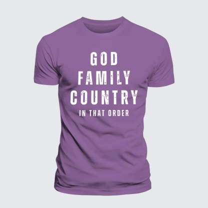 God Family Country In That Order Jesus God Christian Premium Mercerized Cotton Tee