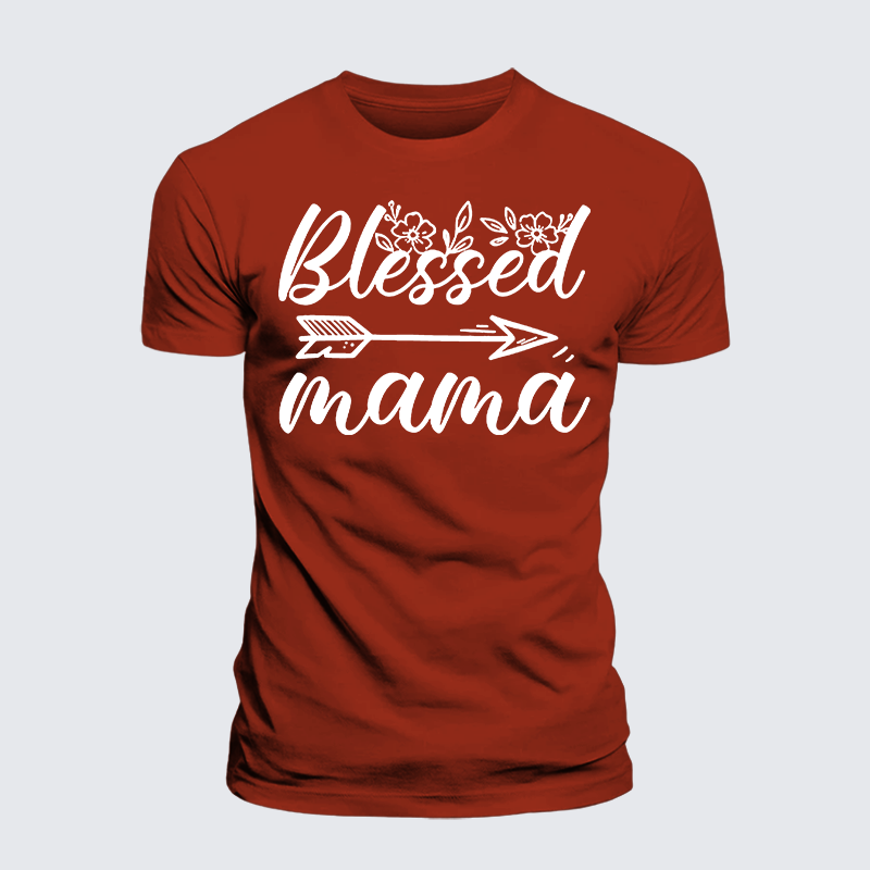 Blessed Mama Jesus God Christian Premium Mercerized Cotton Tee