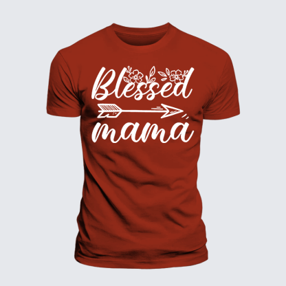 Blessed Mama Jesus God Christian Premium Mercerized Cotton Tee