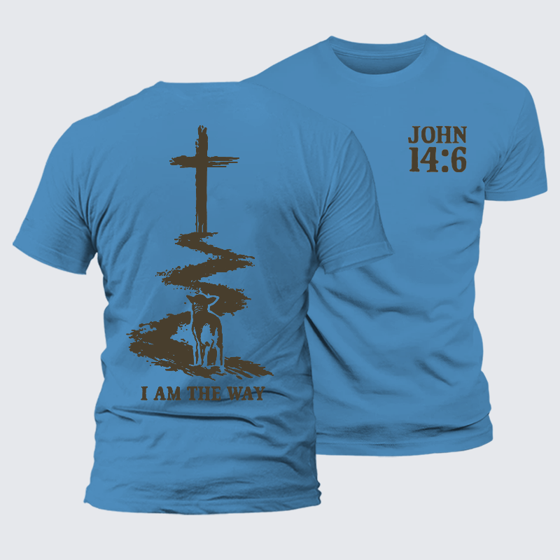 I Am The Way Jesus God Christian Premium Mercerized Cotton Tee