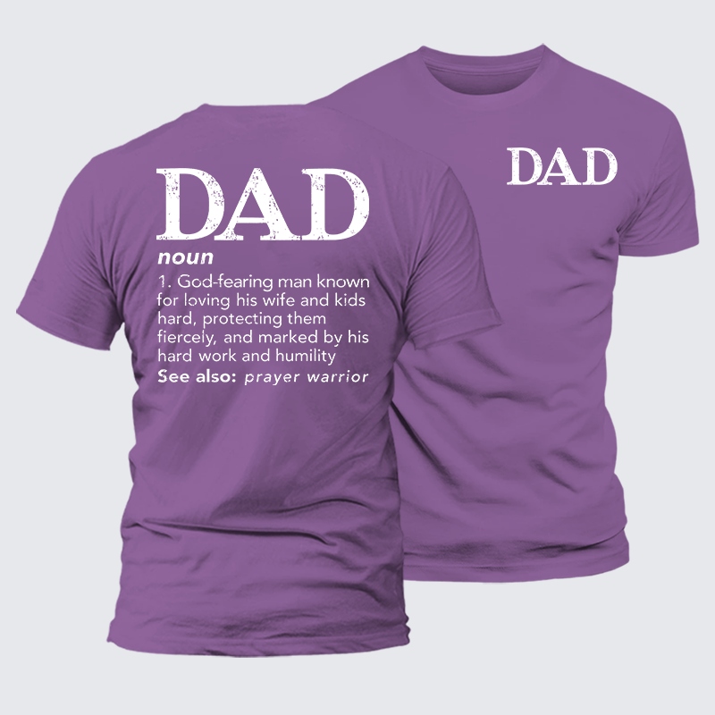 Dad See Also Prayer Warrior Jesus God Christian Premium Mercerized Cotton Tee