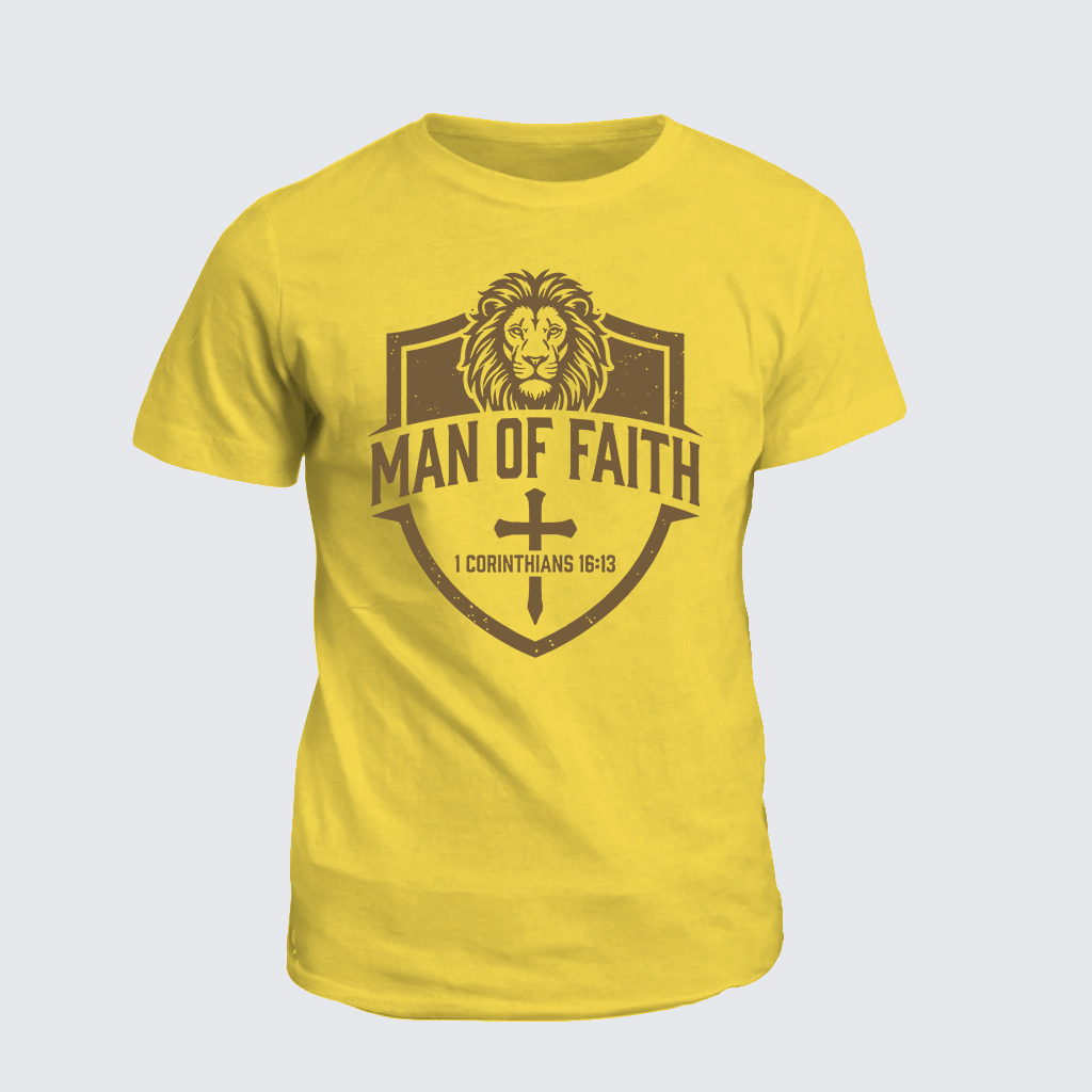 Man of Faith Jesus God Christian Cotton T-Shirt