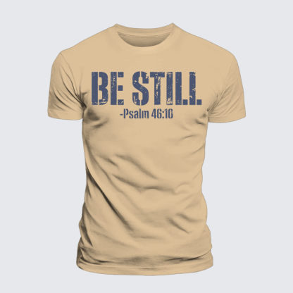 Be Still Psalm 46:10 Jesus God Christian Premium Mercerized Cotton Tee