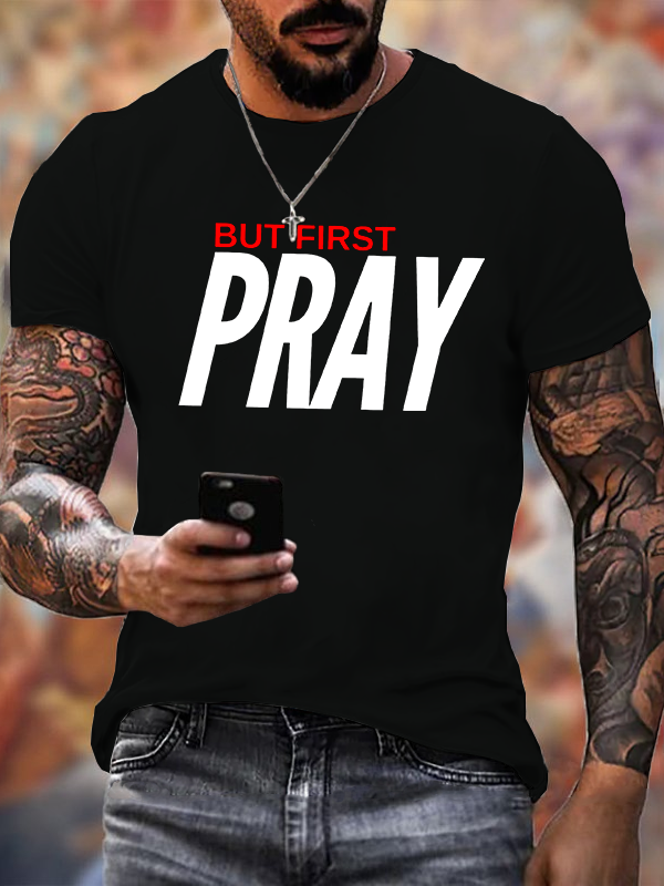 Man Of God Husband Dad Jesus God Christian Cotton T-Shirt