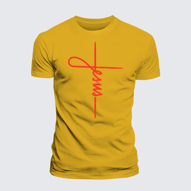 Jesus Cross Jesus God Christian Premium Mercerized Cotton Tee