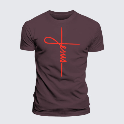 Jesus Cross Jesus God Christian Premium Mercerized Cotton Tee