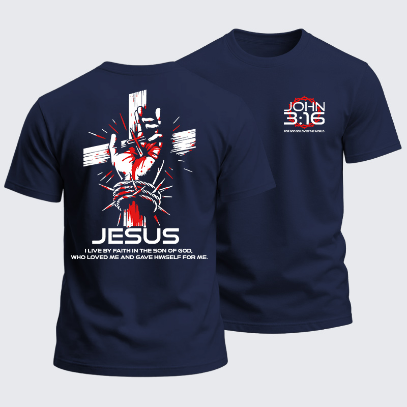 Heavyweight Cotton Tee - John 3:16 Christian