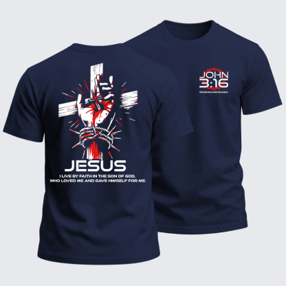 Heavyweight Cotton Tee - John 3:16 Christian