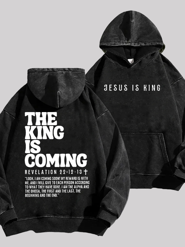 Jesus Is King Jesus God Christian Washed Hoodie