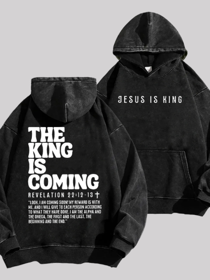 Jesus Is King Jesus God Christian Washed Hoodie