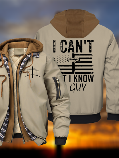 Faith Over Fear Cross Warm Hooded Bomber Jacket