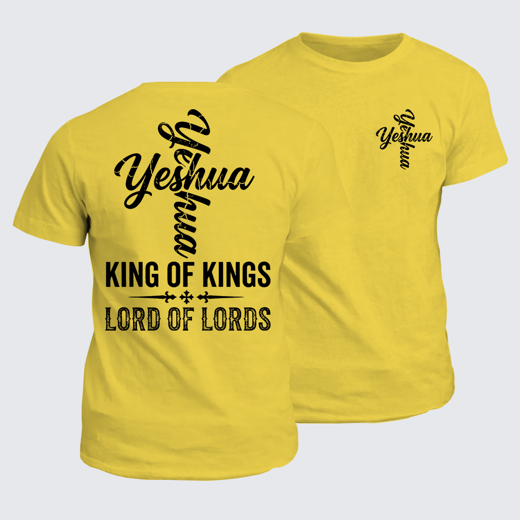 Yeshua King Of Kings Lord Of Lords Jesus God Christian Cotton T-Shirt