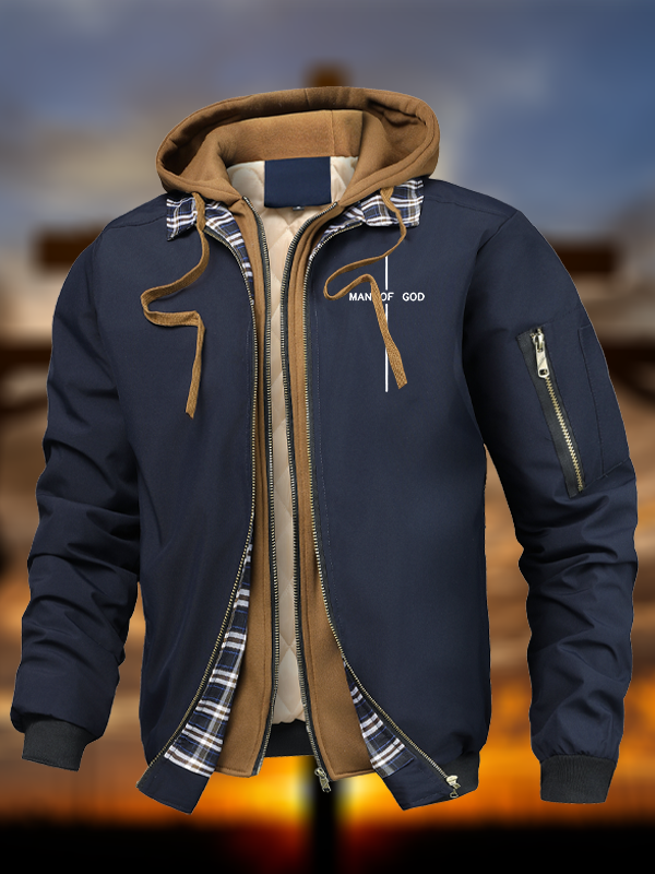 Man Of God Warm Hooded Bomber Jacket