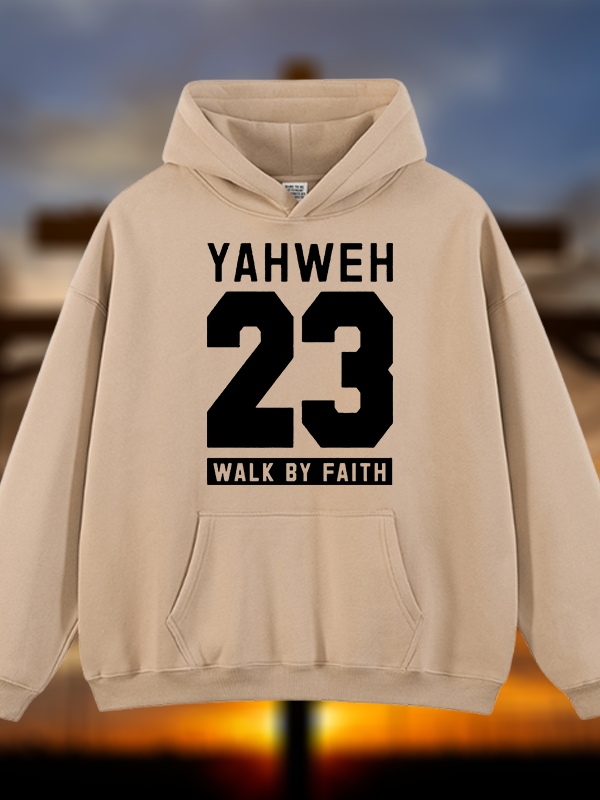 Walk By Faith Jesus God Christian Plush Fleece-Lined Hoodie